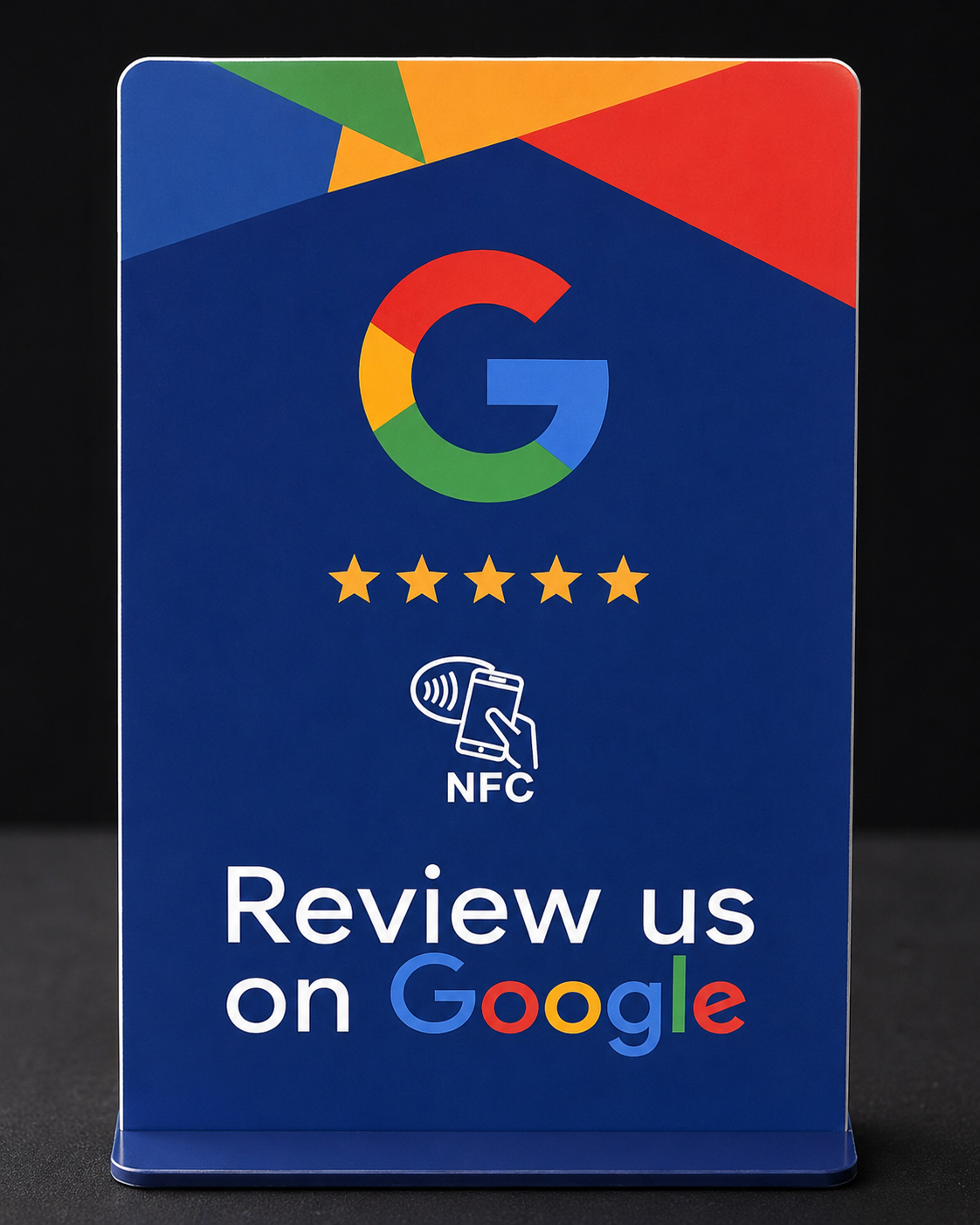 NFC countertop review stand for Google reviews